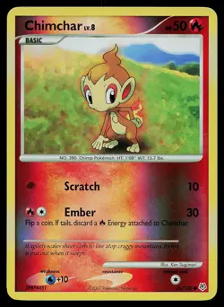 Pokemon Card - Chimchar Diamond and Pearl 76/130 Common Reverse Holo - Image 1