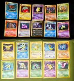 1999 TCG Vintage 10 Japanese + 10 English Pokemon Holographic cards, New, NM - Image 1