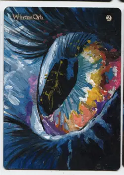 Winter orb Altered Art Mtg Hand Painted Card Commander - Image 1