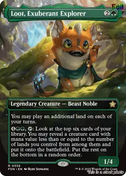 EN - Foil - Loot, Exuberant Explorer (Borderless) - 336 - FDN - NM - Image 1