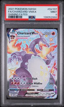 PSA 9 Charizard VMAX SV107/SV122 Shining Fates Graded Pokemon Card - Image 1