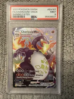 Pokemon TCG Charizard VMAX Shining Fates Holo Rare Card PSA 9 SV107/SV122 - Image 1