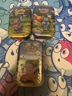 3x Pokemon TCG Mega Evolution Ascended Heroes Mini Tins Factory Sealed - Image 1