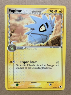 Pupitar 59/101 EX Dragon Frontiers - Common Pokemon Card - NM/Mint - Image 1