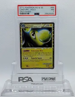 Pokemon UNLEASHED LANTURN PRIME #86 ULTRA RARE HOLO FOIL CARD PSA 7 NM #* - Image 1