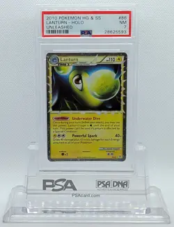 Pokemon UNLEASHED LANTURN PRIME #86 ULTRA RARE HOLO FOIL CARD PSA 7 NM #* - Image 2