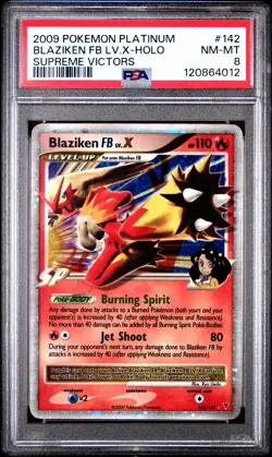 2009 POKEMON SUPREME VICTORS BLAZIKEN FB LV X #142 ULTRA PSA 8 NM #120864012 - Image 1