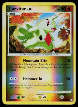 Pokemon Card - Larvitar Mysterious Treasures 87/123 Reverse Holo Common - Image 1