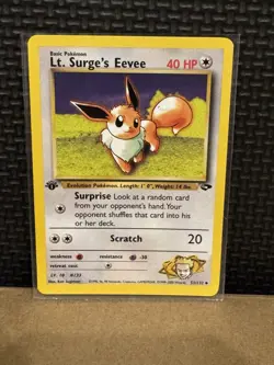 2000 Pokemon Gym Challenge - Lt. Surge’s Eevee - 1st Edition Ungraded 51/132 - Image 1