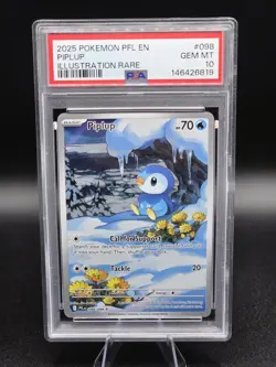 Pokemon TCG Piplup 098/094 Me02 Phantasmal Flames Illustration Rare Holo PSA 10 - Image 1
