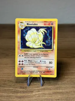 Pokemon Ninetales 12/102 Base Set Unlimited Holo Rare - Image 1