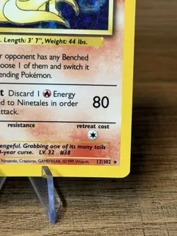 Pokemon Ninetales 12/102 Base Set Unlimited Holo Rare - Image 4