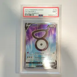 Pokemon Unown V Full Art Ultra Rare Holo 176/195 Silver Tempest PSA 9 2022 - Image 1