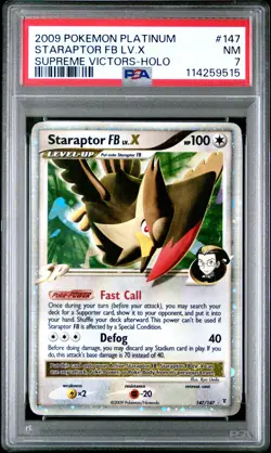 2009 POKEMON SUPREME VICTORS STARAPTOR FB LV X #147 ULTRA PSA 7 NM #114259515 - Image 1