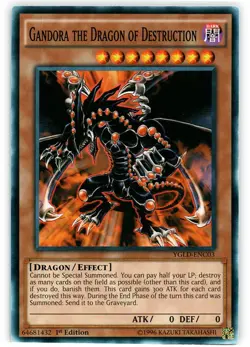 Gandora the Dragon of Destruction - YGLD-ENC03 - Common - 1st Edition - Lightly - Image 1