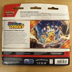 Pokemon S&V Surging Sparks 3-Booster Pack Blister (Zapdos) Factory Sealed NEW - Image 2