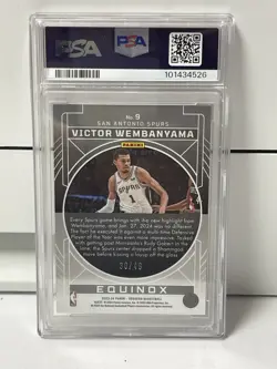 🔥2023 Panini Obsidian Equinox Wembanyama EE Purple Flood /49 Rookie Card #9 - Image 2