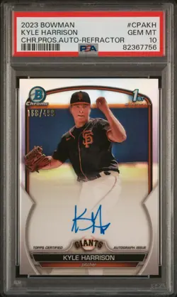 2023 Bowman 1st Kyle Harrison Auto Refractor /499 PSA 10 🔥🔥 - Image 1