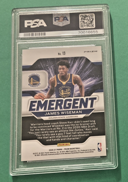 2020 Panini Prizm Emergent Green Prizm #13 James Wiseman PSA 9 - Image 2