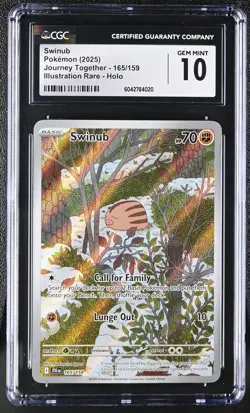 Swinub 165/159 Journey Together Illustration Rare - CGC 10 GEM MINT - Image 1