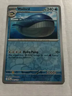 Pokemon Wailord Card Holo 041/053 XY Promo Hydro Pump Stage 1 HP240 - Image 1