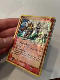 Entei Gold Star 113/115 Unseen Forces Pokemon DMG Condition Rare Card - Image 4