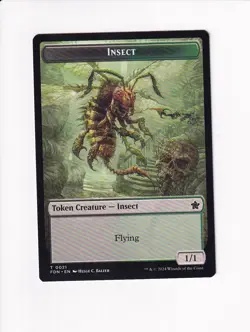 MAGIC THE GATHERING MTG FOUNDATIONS DOUBLE SIDED TOKEN ZOMBIE / INSECT - Image 2