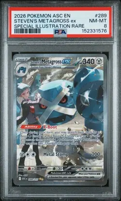 2026 POKEMON ASCENDED HEROES #289 STEVEN'S METAGROSS ex PSA 8 (576 - Image 1