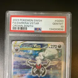 2023 POKEMON SWORD & SHIELD CROWN ZENITH #GG50 FULL ART/DARKRAI VSTAR PSA 10 - Image 3