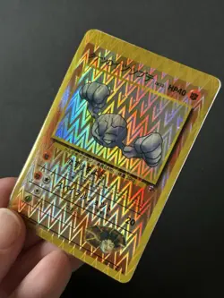 Pokemon TCG Geodude Brock’s gym Japanese bootleg sticker zig zag - Image 4