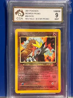 Entei #34 Pokemon Reverse Holo Black Star Promo Card tcg wotc CGA MINT 9 - Image 1