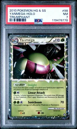 2010 POKEMON TRIUMPHANT YANMEGA PRIME #98 ULTRA RARE PSA 7 NM #119478778 - Image 1