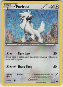 Furfrou 012/012 Holo Promo McDonald's Promos 2014 Pokemon Holo Moderately Played - Image 1