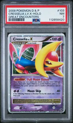 2008 POKEMON GREAT ENCOUNTERS CRESSELIA LV X #103 ULTRA RARE PSA 7 NM #112858420 - Image 1