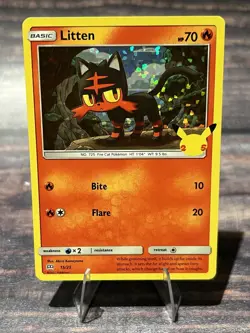 Litten - 15/25 Holo McDonald's 25th Anniversary Promos 015/025 NM Pokemon TCG - Image 1