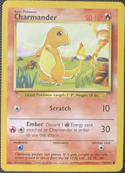 Charmander 046/102 Base Set Regular - Pokemon Card - Image 1
