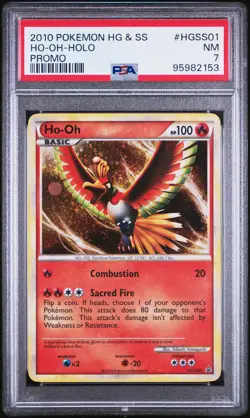 POKEMON HEARTGOLD BLACK STAR PROMO HO-OH #HGSS01 HOLO FOIL PSA 7 NM #95982153 - Image 1