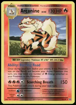 Pokemon Arcanine Rare XY - Evolutions 18/108 NM Reverse Holo - Image 1