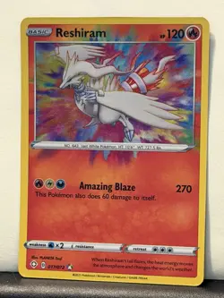 Pokemon Reshiram Amazing Holo Rare Shining Fares 017/72 - Image 1
