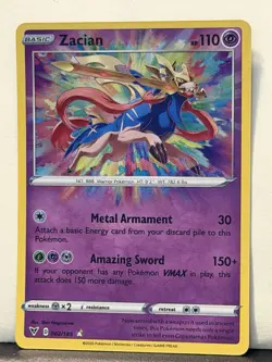 Pokemon Zacian Amazing Holo Rare Vivid Voltage 017/185 - Image 1