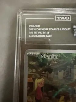 Pokemon Pikachu 173/165 Scarlet & Violet 151 Illustration Rare Holo TAG 8 - Image 2