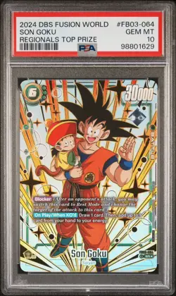 Son Goku FB03-064 Regionals Top 64 Prize Dragon Ball Fusion World PSA 10 - Image 1