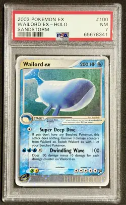 Pokemon Wailord ex Holo 2003 Sandstorm #100/100 PSA 7 NM - Image 1