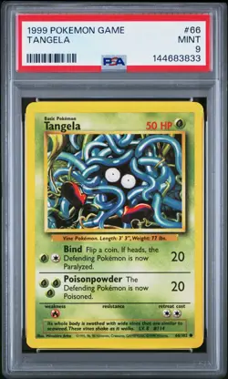 1999 POKEMON BASE UNLIMITED TANGELA PSA 9 MINT 66/102 - Image 1