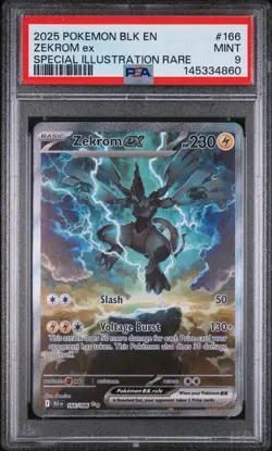 2025 POKEMON -BLACK BOLT SPECIAL ILLUSTRATION RARE - ZEKROM EX 166/086 - PSA 9 - Image 1