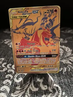Pokemon TCG Reshiram Charizard GX Sun & Moon SM247 Holo Promo Card NM Condition - Image 1