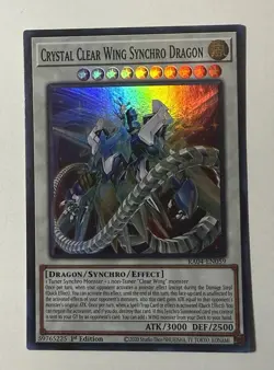 1x Crystal Clear Wing Synchro Dragon 1st Edition Ultra Rare RA04-EN059 Yugioh - Image 1