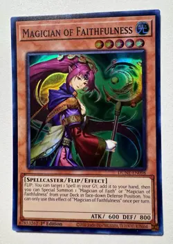 Yu-Gi-Oh! Magician of Faithfulness 1st Ed. DUNE-EN098 Super Rare NM - Image 1