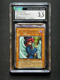 CGC 3.5 ERROR Yugioh Witch's Apprentice MRD-121 Metal Raiders Common MISCUT! - Image 1