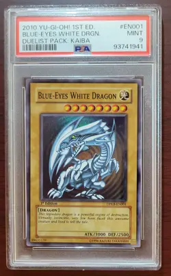Yugioh! Blue-Eyes White Dragon DPKB-EN001 Super Rare 1st Edition PSA 9 MINT - Image 1